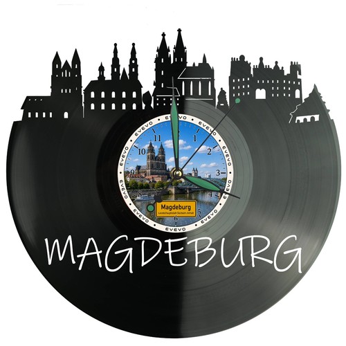 Magdeburg wanduhr skyline - magdeburg,