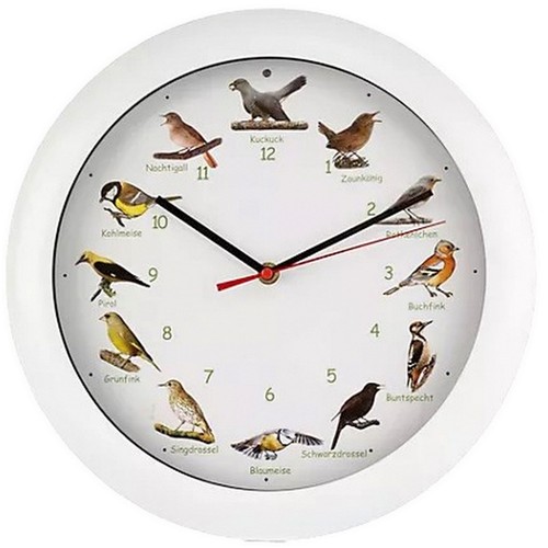 Vogelstimmen wanduhr mit - vogelstimmen-wanduhr,