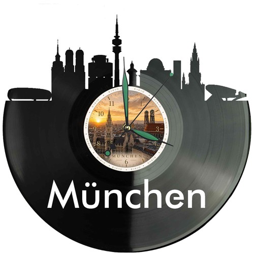 München wanduhr skyline - münchen,