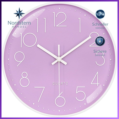 Wanduhr lila modern - wanduhr,