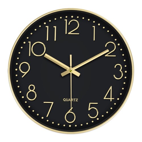 30cm wanduhr gold schwarz ohne - 30cm,