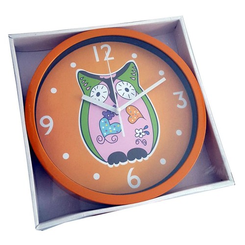 Eulen wanduhr neon - neon, orange