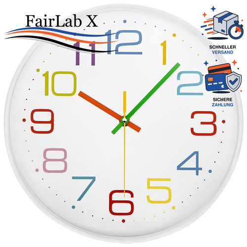 Wanduhr lautlos 30cm bunt - wanduhr,
