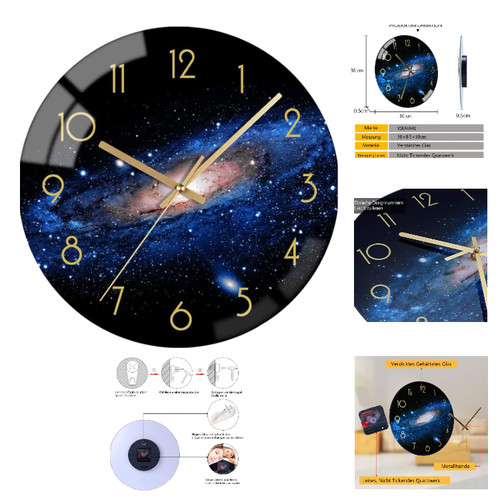 Glas wanduhr galaxy - glas, cm