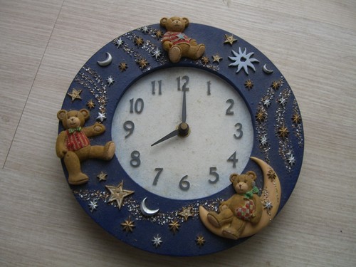 Wanduhr kinderzimmer teddybär - wanduhr,