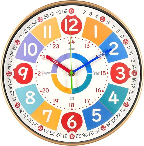 Wanduhr kinder 30cm bunt - 30cm,